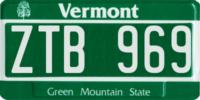 VT license plate ZTB969
