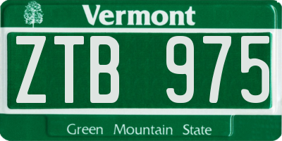 VT license plate ZTB975