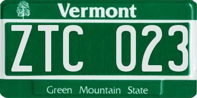 VT license plate ZTC023