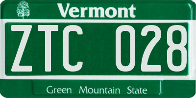 VT license plate ZTC028