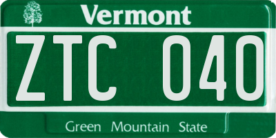 VT license plate ZTC040