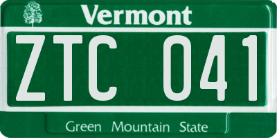 VT license plate ZTC041