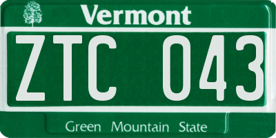 VT license plate ZTC043