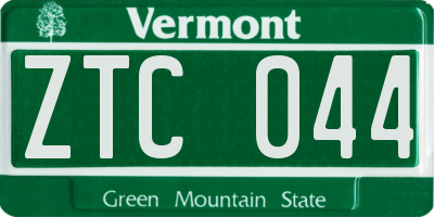 VT license plate ZTC044