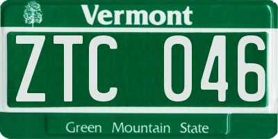 VT license plate ZTC046