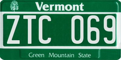 VT license plate ZTC069