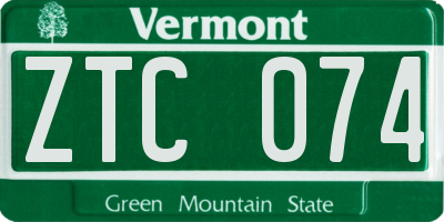 VT license plate ZTC074