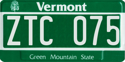 VT license plate ZTC075