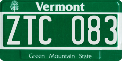 VT license plate ZTC083