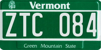 VT license plate ZTC084