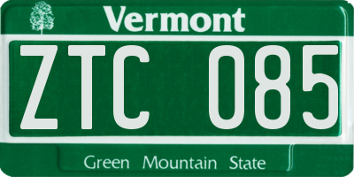VT license plate ZTC085