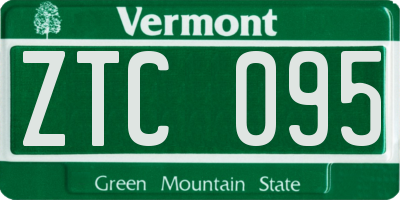 VT license plate ZTC095