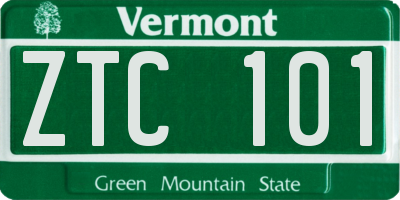 VT license plate ZTC101