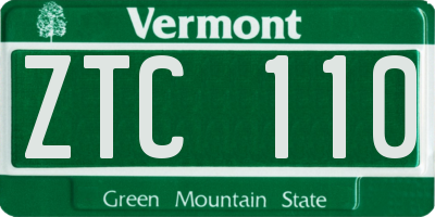 VT license plate ZTC110