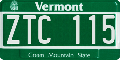 VT license plate ZTC115
