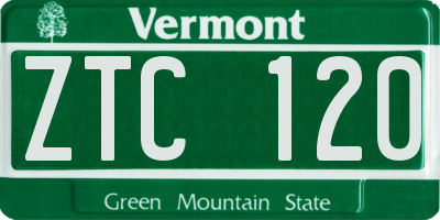 VT license plate ZTC120