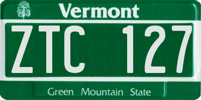 VT license plate ZTC127