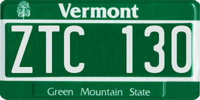 VT license plate ZTC130