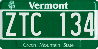 VT license plate ZTC134