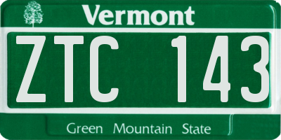 VT license plate ZTC143