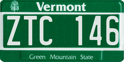 VT license plate ZTC146
