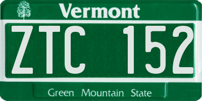 VT license plate ZTC152