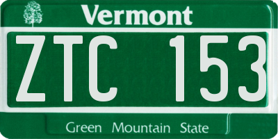 VT license plate ZTC153