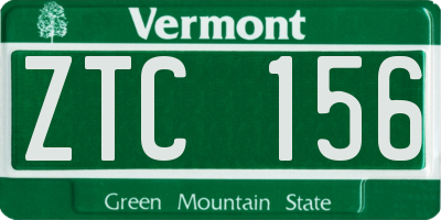 VT license plate ZTC156