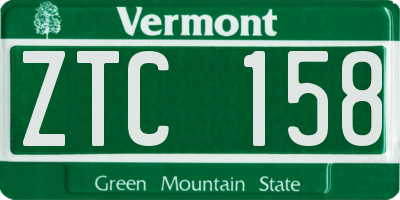VT license plate ZTC158