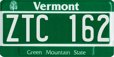 VT license plate ZTC162