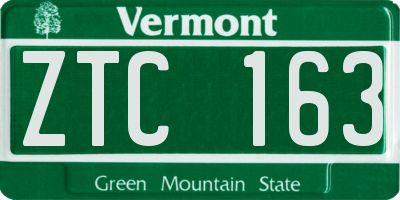 VT license plate ZTC163
