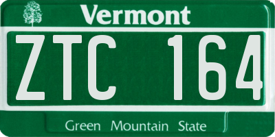 VT license plate ZTC164