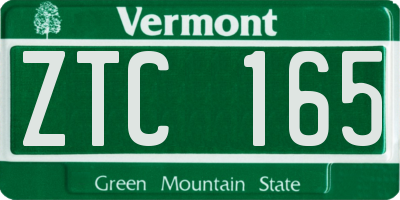 VT license plate ZTC165