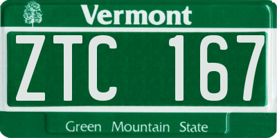 VT license plate ZTC167
