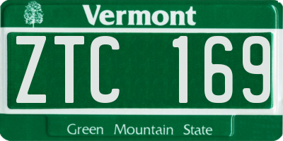 VT license plate ZTC169