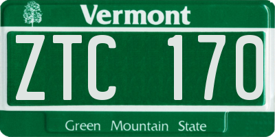 VT license plate ZTC170