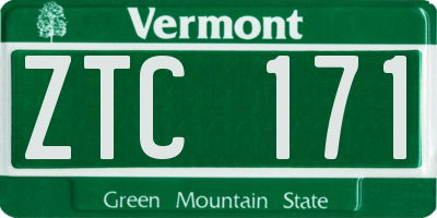 VT license plate ZTC171
