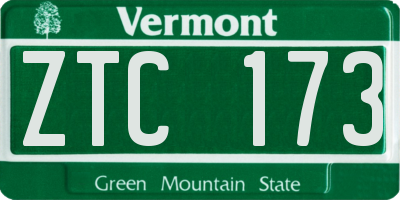 VT license plate ZTC173