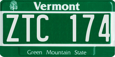 VT license plate ZTC174