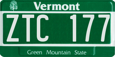 VT license plate ZTC177