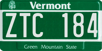 VT license plate ZTC184