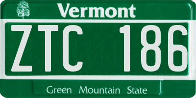 VT license plate ZTC186