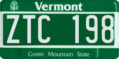VT license plate ZTC198