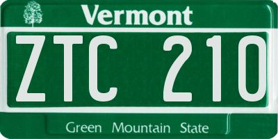 VT license plate ZTC210