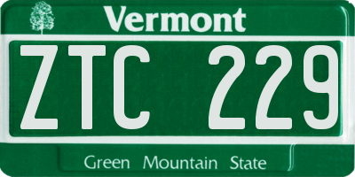 VT license plate ZTC229