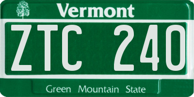VT license plate ZTC240