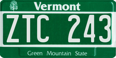VT license plate ZTC243