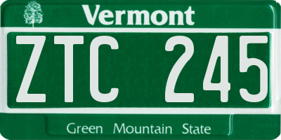 VT license plate ZTC245