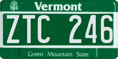 VT license plate ZTC246