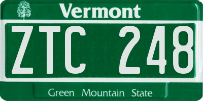 VT license plate ZTC248